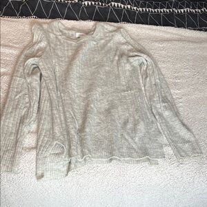 Old Navy Light Gray Ribbed Crew Neck Sweater